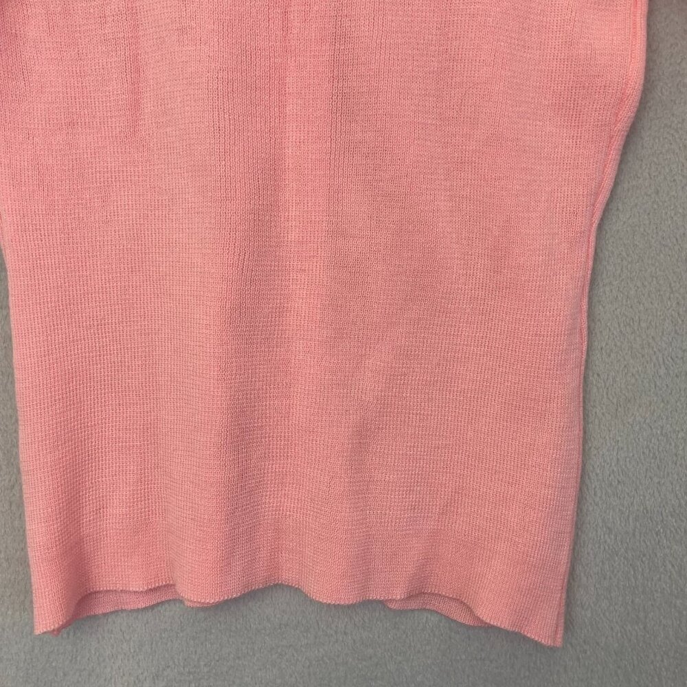 Vintage MacHenry‎ Womens Button Up Short Sleeve Sweater Size Large Pink Cardigan - Picture 10 of 12